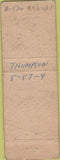 Matchbook Cover - Ten High Brook Bar Indianapolis IN pinup