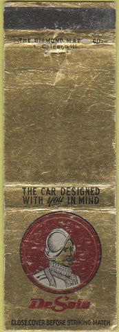 Matchbook Cover - DeSoto Cars WORN