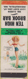Matchbook Cover - Ten High Brook Bar Indianapolis IN pinup