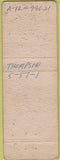 Matchbook Cover - Ten High Brook Bar Indianapolis IN pinup