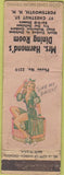 Matchbook Cover - Mrs. Harmond's Dining Room Portsmouth NH pinup BBQ