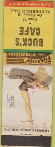 Matchbook Cover - Buck's Cafe Kennebec SD WEAR