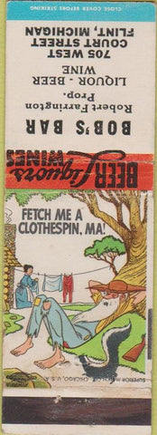 Matchbook Cover - Bob's Bar Flint MI hillbilly