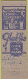 Matchbook Cover - Reed's Drug Store Hillsboro OR pinup WEAR