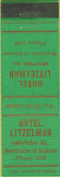 Matchbook Cover - Hotel Litzelman Newton IL Federal