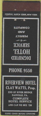 Matchbook Cover - Riverview Hotel Danville PA