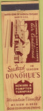 Matchbook Cover - Donohue's Restaurant Mountain View NJ