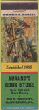 Matchbook Cover - Aurand's Book Store Harrisburg PA