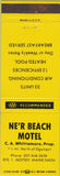 Matchbook Cover - Ne'R Beach Motel Ogunquit ME