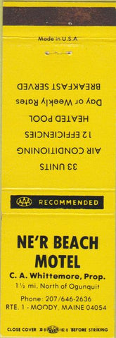 Matchbook Cover - Ne'R Beach Motel Ogunquit ME
