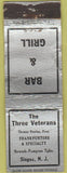 Matchbook Cover - Three Veterans Hotdogs Singac NJ WORN