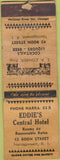 Matchbook Cover - Eddie's Central Hotel Narragansett RI Merchants WORN yellow