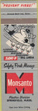 Matchbook Cover - Monsanto Plastic Plant Springfield MA
