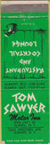 Matchbook Cover - Tom Sawyer  Motor Inn Elmira Albany NY WORN