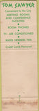 Matchbook Cover - Tom Sawyer  Motor Inn Elmira Albany NY WORN