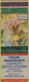 Matchbook Cover - Frank Anderson's Service oil gas Willow Dale GA