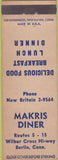Matchbook Cover - Makris Diner Berling CT