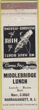 Matchbook Cover - Middlebridge Lunch Narragansett RI white