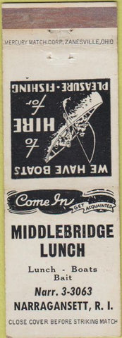 Matchbook Cover - Middlebridge Lunch Narragansett RI white