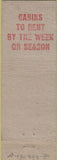 Matchbook Cover - Middlebridge Lunch Narragansett RI white