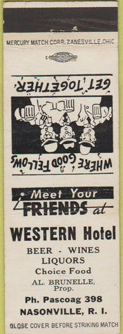 Matchbook Cover - Western Hotel Nasonville RI
