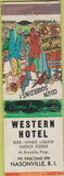 Matchbook Cover - Western Hotel Nasonville RI hillbilly