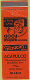 Matchbook Cover - Acapulco Mexican Food Long Beach CA girlie WEAR
