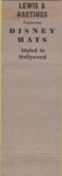 Matchbook Cover - Lewis Hastings Louisville KY Disney Hats