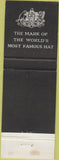 Matchbook Cover - Stetson Hats Akron OH