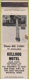Matchbook Cover - Kellogg Motel Wichita KS STAIN