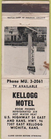 Matchbook Cover - Kellogg Motel Wichita KS STAIN