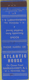 Matchbook Cover - Atlantic House Narragansett RI Merchants blue