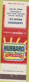 Matchbook Cover - Hubbard Sunshine Booster Feeds Lanesboro Grain MN feed