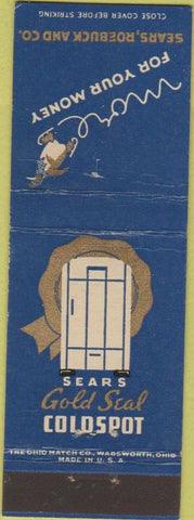 Matchbook Cover - Sears Gold Seal Coldspot Refrigerators Kenmore Washing Machine
