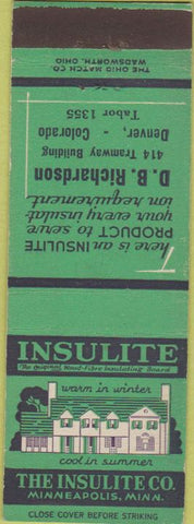 Matchbook Cover - Insulite Co DB Richardson Denver CO