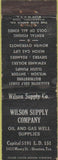 Matchbook Cover - Wilson Supply Co Houston TX  WORN