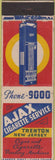Matchbook Cover - Ajax Cigarette Service Trenton NJ Safety First WEAr