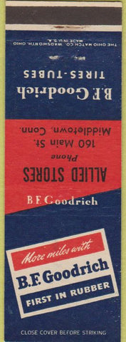 Matchbook Cover - BF Goodrich Tires Middletown CT