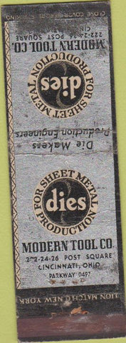 Matchbook Cover - Modern Tool Die Cincinnati OH POOr