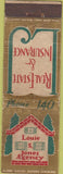 Matchbook Cover - Louie S Jones Insurance Real Estate Federal Long WORN