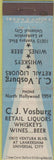 Matchbook Cover - CJ Vosburg Liquor Universal City CA CROWN