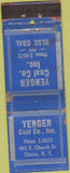 Matchbook Cover - Yenger Coal Co Elmira NY Star WEAR