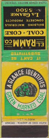 Matchbook Cover - E.L. Ramm Coal Coke La Grange WORN