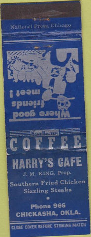 Matchbook Cover - Harry's Cafe Chickasha OK