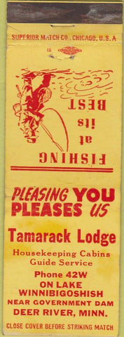 Matchbook Cover - Tamarack Lodge Deer River MN