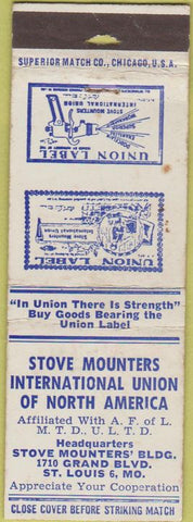 Matchbook Cover - Stove Mounters Union St Louis MO WEAR