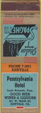 Matchbook Cover - Pennsylvania Hotel Annville PA Advance