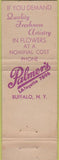 Matchbook Cover - Palmer's Buffalo NY Orchid