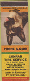 Matchbook Cover - Conrad Tire Service Fort Wayne IN WEAR