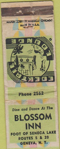 Matchbook Cover - Blossom Inn Geneva NY POOR
